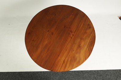 Lot 1211 - A GEORGE III TILT-TOP TABLE MADE OF UNUSUAL TIMBER-POSSIBLY TEAK