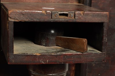 Lot 1211 - A GEORGE III TILT-TOP TABLE MADE OF UNUSUAL TIMBER-POSSIBLY TEAK