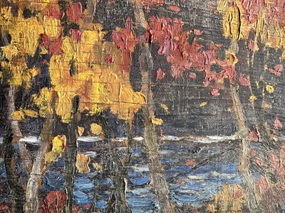 Lot 777 - ATT. TOM THOMSON (CANADIAN 1877-1917) OIL ON PLYWOOD PANEL