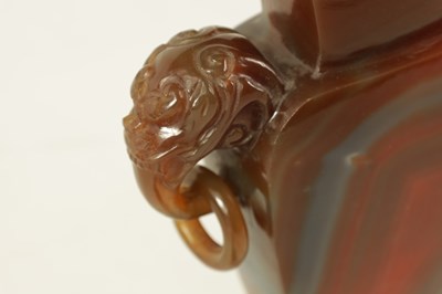 Lot 122 - A CHINESE CARVED CARNELIAN AGATE VASE AND COVER