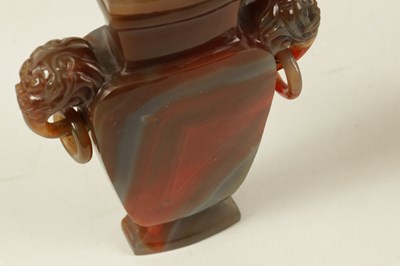 Lot 122 - A CHINESE CARVED CARNELIAN AGATE VASE AND COVER