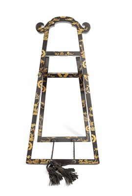 Lot 187 - A LATE EDO PERIOD JAPANESE LACQUERED FOLDING MIRROR STAND