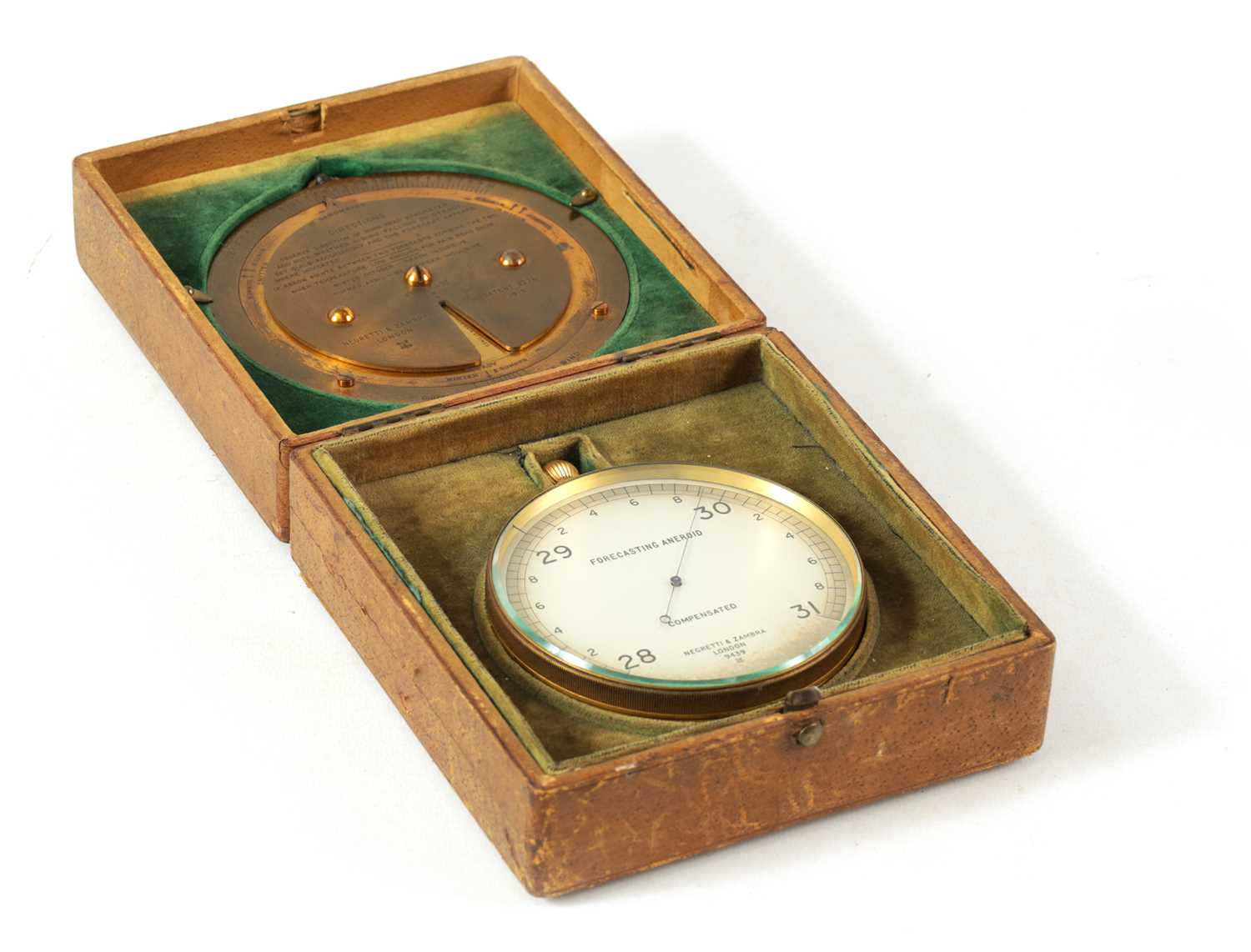 Lot 403 - A CASED EDWARDIAN NEGRETTI & ZAMBRA WEATHER FORECASTER AND BAROMETER