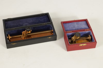 Lot 409 - A COLLECTON OF THREE CASED CLOTH COUNTING MICROSCOPES