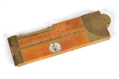 Lot 406 - AN UNUSUAL BOXWOOD AND BRASS INCLINOMETER BY DAVIS. LIVERPOOL