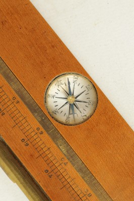 Lot 406 - AN UNUSUAL BOXWOOD AND BRASS INCLINOMETER BY DAVIS. LIVERPOOL