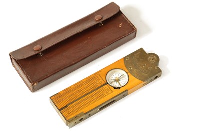 Lot 408 - A CASED BOXWOOD AND BRASS INCLINOMETER LEVEL BY STANLEY, LONDON