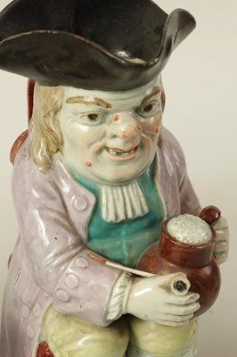 Lot 92 - A LATE 18TH/EARLY 19TH CENTURY RALPH RALPH WOOD TYPE PEARLWARE TOBY JUG AND ANOTHER