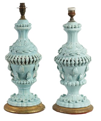 Lot 42 - A PAIR OF MID 20TH CENTURY CASA PUPO CERAMIC TABLE LAMPS