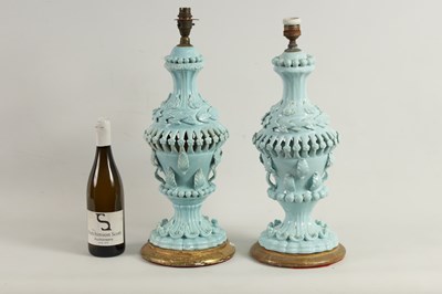 Lot 42 - A PAIR OF MID 20TH CENTURY CASA PUPO CERAMIC TABLE LAMPS