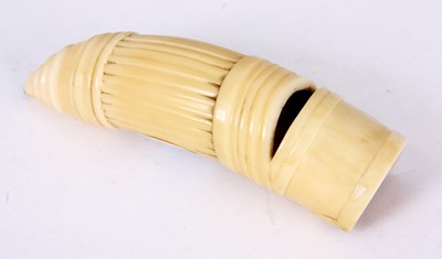 Lot 148 - A LATE 19TH CENTURY CARVED IVORY WHISTLE with...