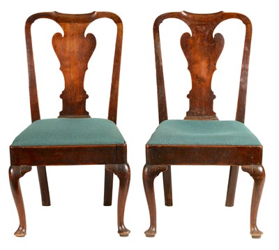 Lot 978 - A PAIR OF EARLY 18TH CENTURY WALNUT SIDE CHAIRS