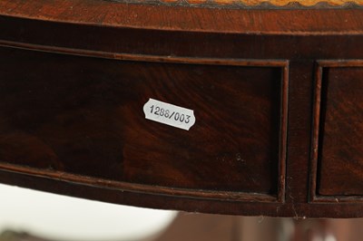 Lot 935 - A REGENCY FLAME MAHOGANY DRUM TABLE