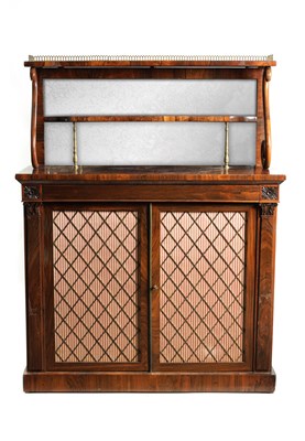 Lot 1521 - A REGENCY ROSEWOOD CHIFFONIER