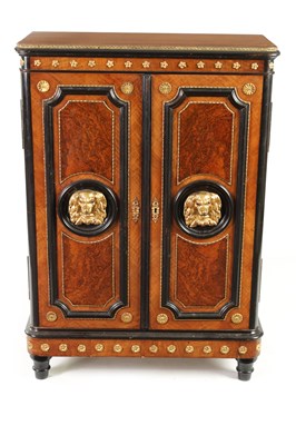 Lot 951 - A 19TH CENTURY FRENCH ORMOLU MOUNTED WALNUT SIDE CABINET