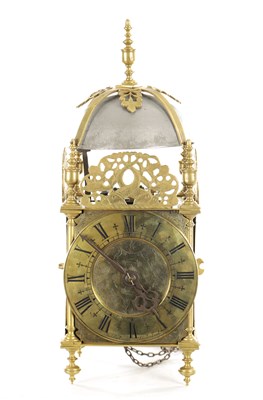 Lot 1222 - A 18TH CENTURY AND LATER LANTERN CLOCK SIGNED NICHOLAS COXITER, LONDON