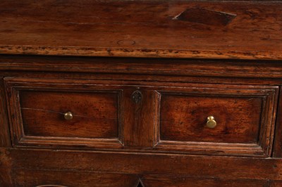 Lot 921 - AN IMPRESSIVE LATE 17TH/EARLY 18TH CENTURY  MONMOUTHSHIRE JOINED OAK DRESSER AND RACK OF  GENEROUS PROPORTIONS
