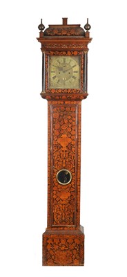 Lot 729 - RICHARD COLSTON, LONDON, A WILLIAM AND MARY MONTH GOING WALNUT AND MARQUETRY LONGCASE CLOCK