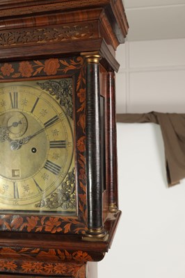 Lot 729 - RICHARD COLSTON, LONDON, A WILLIAM AND MARY MONTH GOING WALNUT AND MARQUETRY LONGCASE CLOCK