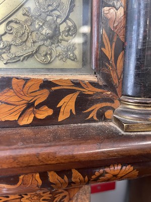 Lot 729 - RICHARD COLSTON, LONDON, A WILLIAM AND MARY MONTH GOING WALNUT AND MARQUETRY LONGCASE CLOCK