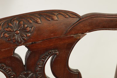 Lot AN 18TH CENTURY CARVED MAHOGANY OPEN ARMCHAIR IN THE CHIPPENDALE STYLE