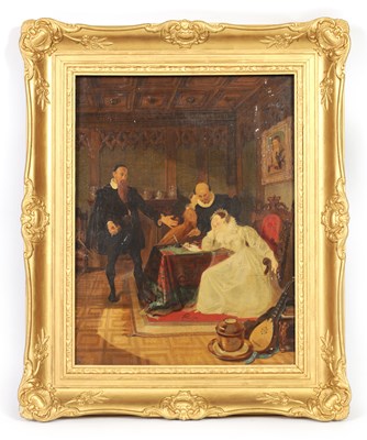 Lot 699 - A 19TH CENTURY OIL ON MAHOGANY PANEL