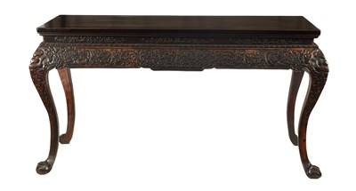 Lot 183 - A 19TH CENTURY CHINESE HARDWOOD ALTAR TABLE