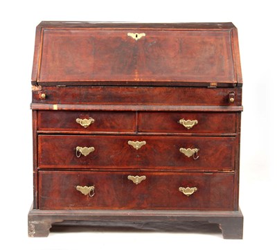 Lot 297 - A GOOD WILLIAM AND MARY HERRING-BANDED AND BURR WALNUT BUREAU