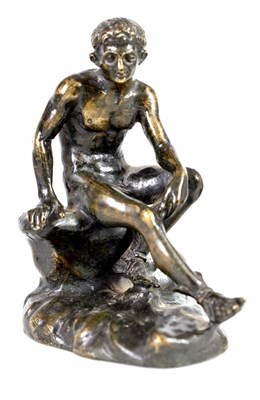 Lot 585 - A 19TH CENTURY FRENCH PATINATED BRONZE SCULPTURE OF MERCURY