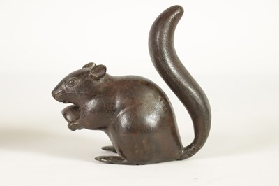 Lot 151 - A JAPANESE MEIJI PERIOD BRONZE SCULPTURE OF A RAT