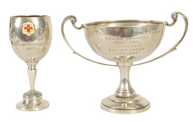 Lot 356 - A GEORGE V SILVER PRESENTATION TROPHY CUP & A SIMILAR SMALL SILVER CUP