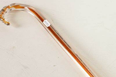 Lot 6 - A LATE 19TH CENTURY GLASS WALKING STICK