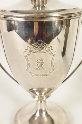 Lot 342 - A FINE GEORGE III  SILVER TROPHY CUP AND COVER OF LARGE SIZE