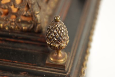 Lot 796 - A LATE 19TH CENTURY EBONISED BASKET TOP BRACKET CLOCK