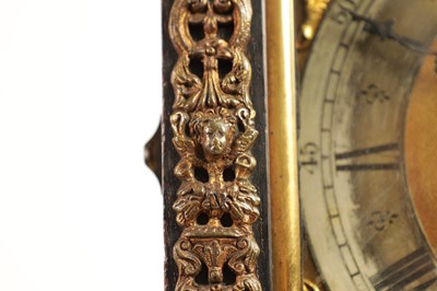 Lot 796 - A LATE 19TH CENTURY EBONISED BASKET TOP BRACKET CLOCK