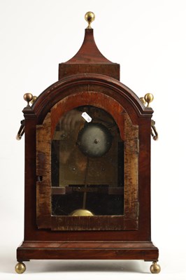 Lot 734 - JOHN THWAITES, LONDON. A REGENCY INLAID FIGURED MAHOGANY BRACKET CLOCK