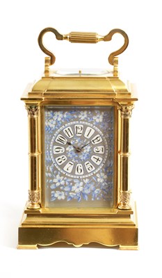 Lot 748 - BROCOT, PARIS. A LATE 19TH CENTURY PORCELAIN PANELLED REPEATING CARRIAGE CLOCK
