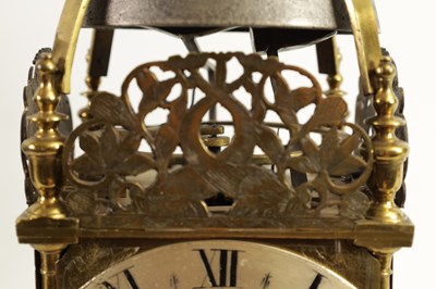 Lot 772 - THOMAS KNIFTON, AT THE CROSS KEYS IN LOTHBURY, LONDINI. A FINE CHARLES II BALANCE WHEEL VERGE LANTERN CLOCK