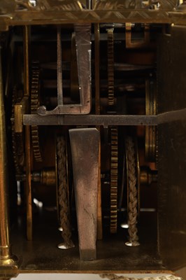 Lot 772 - THOMAS KNIFTON, AT THE CROSS KEYS IN LOTHBURY, LONDINI. A FINE CHARLES II BALANCE WHEEL VERGE LANTERN CLOCK