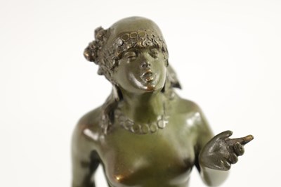Lot 586 - ALFRED GREVIN (1827 - 1892) AN ART DECO GREEN PATINATED BRONZE FIGURE