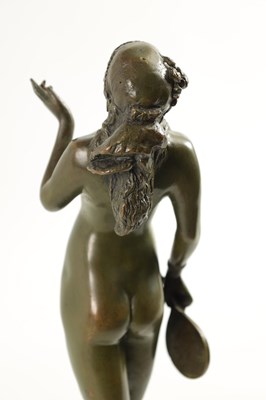 Lot 586 - ALFRED GREVIN (1827 - 1892) AN ART DECO GREEN PATINATED BRONZE FIGURE