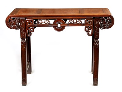 Lot 125 - A 19TH CENTURY CHINESE HARDWOOD ALTAR TABLE