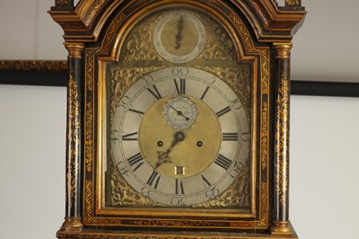 Lot 738 - JOSEPH ROSE & SON LONDON. A GEORGE III GREEN LACQUER CHINOISERIE DECORATED EIGHT-DAY LONGCASE CLOCK