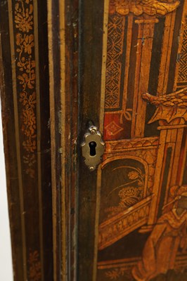 Lot 738 - JOSEPH ROSE & SON LONDON. A GEORGE III GREEN LACQUER CHINOISERIE DECORATED EIGHT-DAY LONGCASE CLOCK