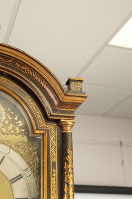 Lot 738 - JOSEPH ROSE & SON LONDON. A GEORGE III GREEN LACQUER CHINOISERIE DECORATED EIGHT-DAY LONGCASE CLOCK
