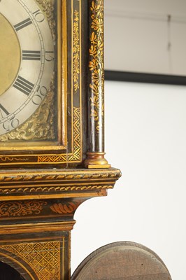 Lot 738 - JOSEPH ROSE & SON LONDON. A GEORGE III GREEN LACQUER CHINOISERIE DECORATED EIGHT-DAY LONGCASE CLOCK