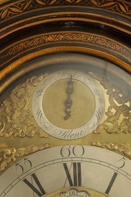 Lot 738 - JOSEPH ROSE & SON LONDON. A GEORGE III GREEN LACQUER CHINOISERIE DECORATED EIGHT-DAY LONGCASE CLOCK