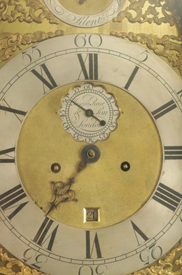 Lot 738 - JOSEPH ROSE & SON LONDON. A GEORGE III GREEN LACQUER CHINOISERIE DECORATED EIGHT-DAY LONGCASE CLOCK