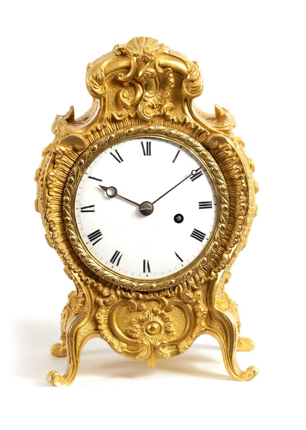 Lot 757 - G. YONGE & SON, STRAND, LONDON. AN ENGLISH REGENCY ORMOLU FUSEE MANTEL CLOCK