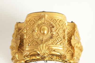 Lot 757 - G. YONGE & SON, STRAND, LONDON. AN ENGLISH REGENCY ORMOLU FUSEE MANTEL CLOCK